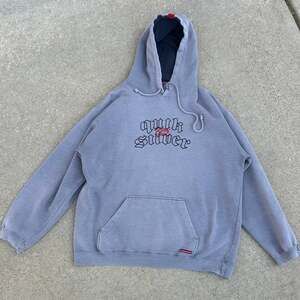 Vintage Quiksilver Embroidered Hoodie Sweatshirt Pullover Surf Skate Men's Sz L